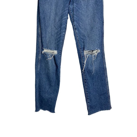 Good American Good Curve Straight Leg Distressed Jeans-sz 26 - Picture 5 of 11